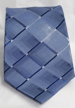 George Geometric Various Shades of Blue Silk Mens Neck Tie  - $10.93