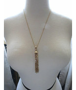 VTG Sarah Coventry Chain Necklace Tassel Pendant Gold Plated 23&quot; Smooth ... - £23.58 GBP
