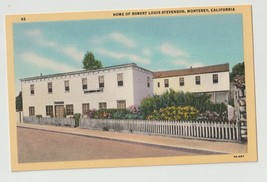 Postcard CA California Monterey Home Robert Louis Stevenson Linen Unused - £3.96 GBP