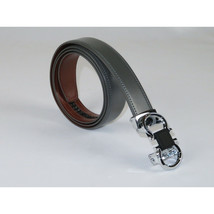 Mens VALENTINI Leather Belt Automatic Adjustable Removable Buckle V506S Gray image 6