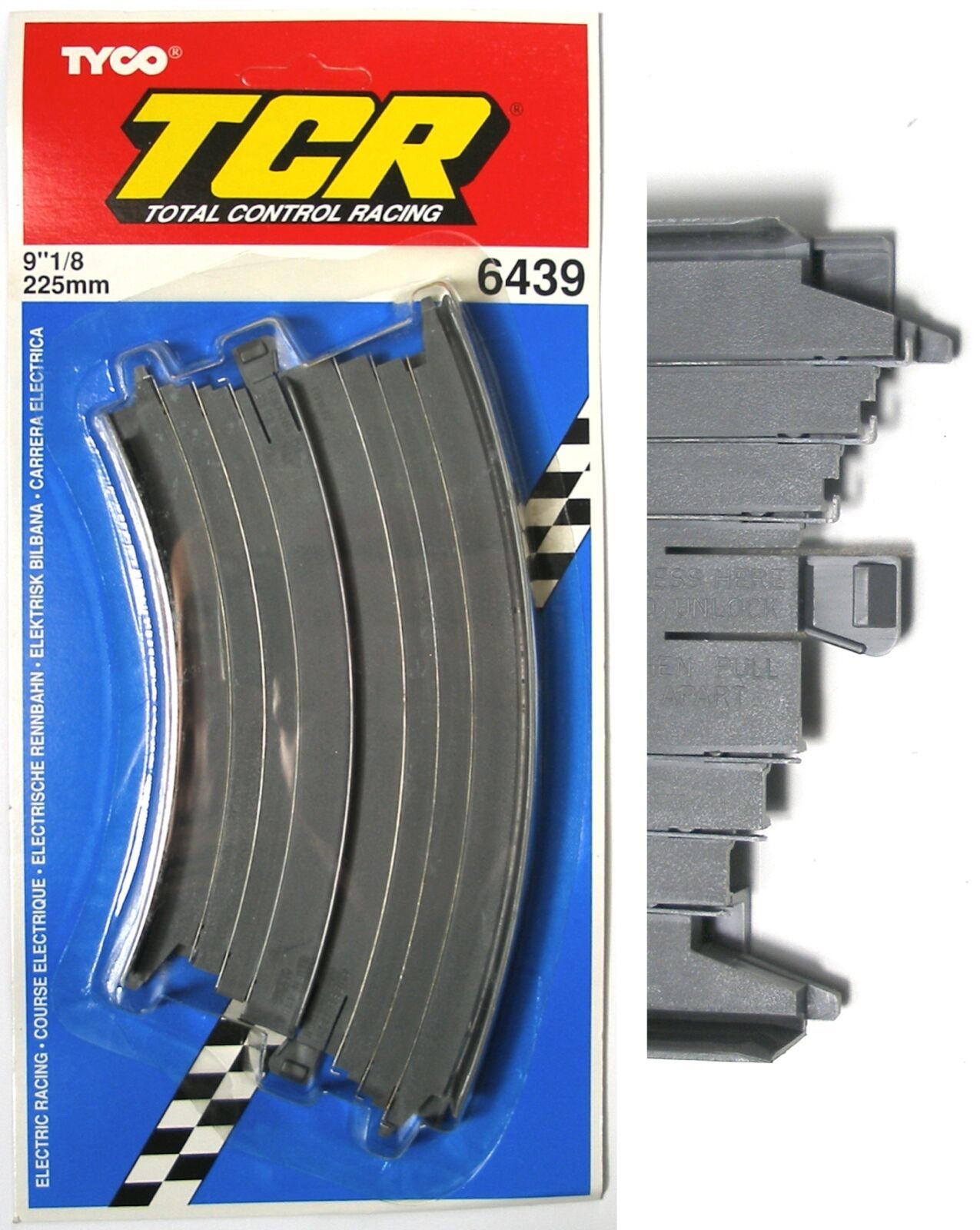 1 1991 TYCO TCR Slotless HO Slot Car Track 1/8 radius 9" CURVE Sealed Card #6439 - $6.99