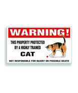 Warning DECAL trained CAT calico kitten bumper or window sticker - $9.93