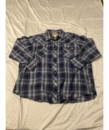 Wrangler Western Shirt Men 3X Blue Plaid Pearl Snap midnight plaid two P... - $27.35 CAD