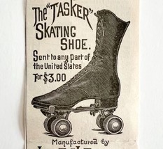 Tasker Skating Shoe 1885 Advertisement Victorian Roller Skates Brooklyn ... - $17.50
