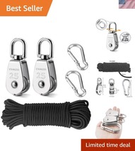Professional 2pcs M25 Crane Pulley Block Kit - 150kg Capacity with Rope ... - $39.00