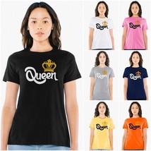 Nwt Queen Gold Crown Ladies Women&#39;s Regular Fit Multicolor Graphic Top T-SHIRT - £10.05 GBP