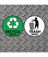 6&quot; x 6&quot; Recycle and Trash Container Vinyl Decal Set Peel &amp; Stick Indoor/... - $6.88