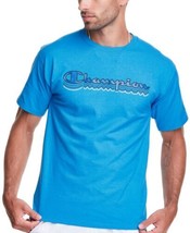 Champion Mens Classic Logo Graphic T-Shirt Size Medium Color Balboa Blue - £27.18 GBP