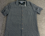 Nat Nast Men&#39;s Short Sleeve Silk Blend Button Blue Geometric Shirt Size ... - £19.34 GBP