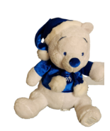 Disney Store Winter Blue &amp; White Winnie the Pooh Plush Stuffed Animal - £12.02 GBP