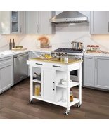 Versatile Mobile Kitchen Island Cart with Lockable Wheels and Storage - $300.82 CAD