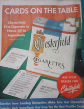 Chesterfield Cigarettes Cards On The Table Magazine Print Advertisement ... - £3.17 GBP