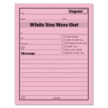 TOPS While You Were Out One-Sided Note Pads, 4.25 x 5.5 Inches, Pink, 50... - $17.99