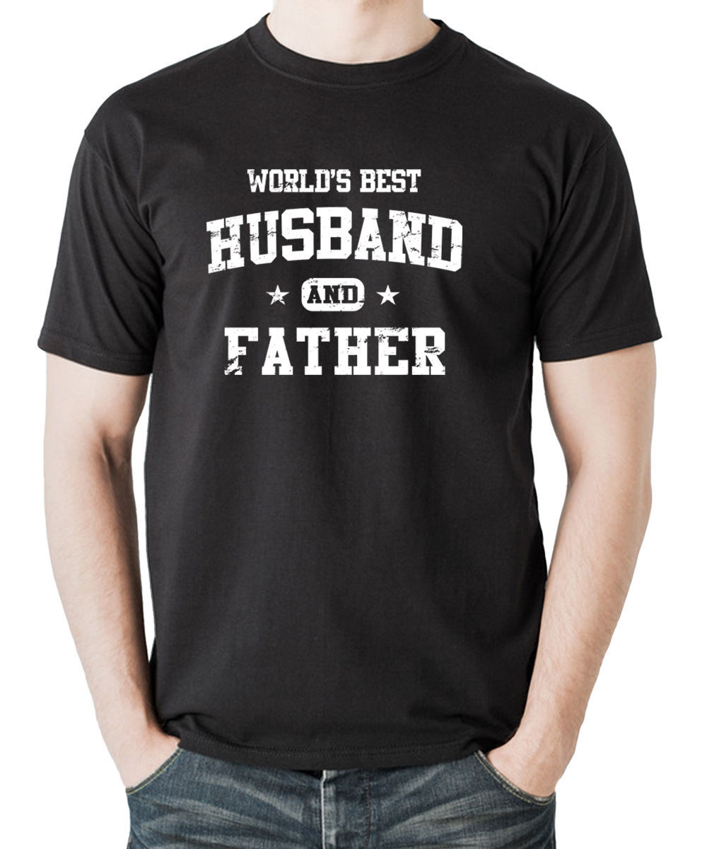 Men's T-shirts Birthday Gift for Husband & Dad World's Best Husband and Father