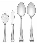 Gorham Column Frosted Serving Set 4PC Flatware Hostess 18/10 Stainless S... - $606.25 MXN