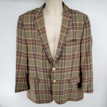 Brooks Brothers Mens Silk Linen Plaid Fitzgerald Fit Jacket Sport Coat - £70.04 GBP