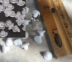 Rubber Clip On Earring Super Soft Cushion Pads Clear or White .20x.30&quot; .... - $2.99