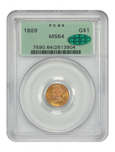 1889 G$1 PCGS/CAC MS64 (OGH) - Gold Dollar - Low Mintage Date - $1,247.66