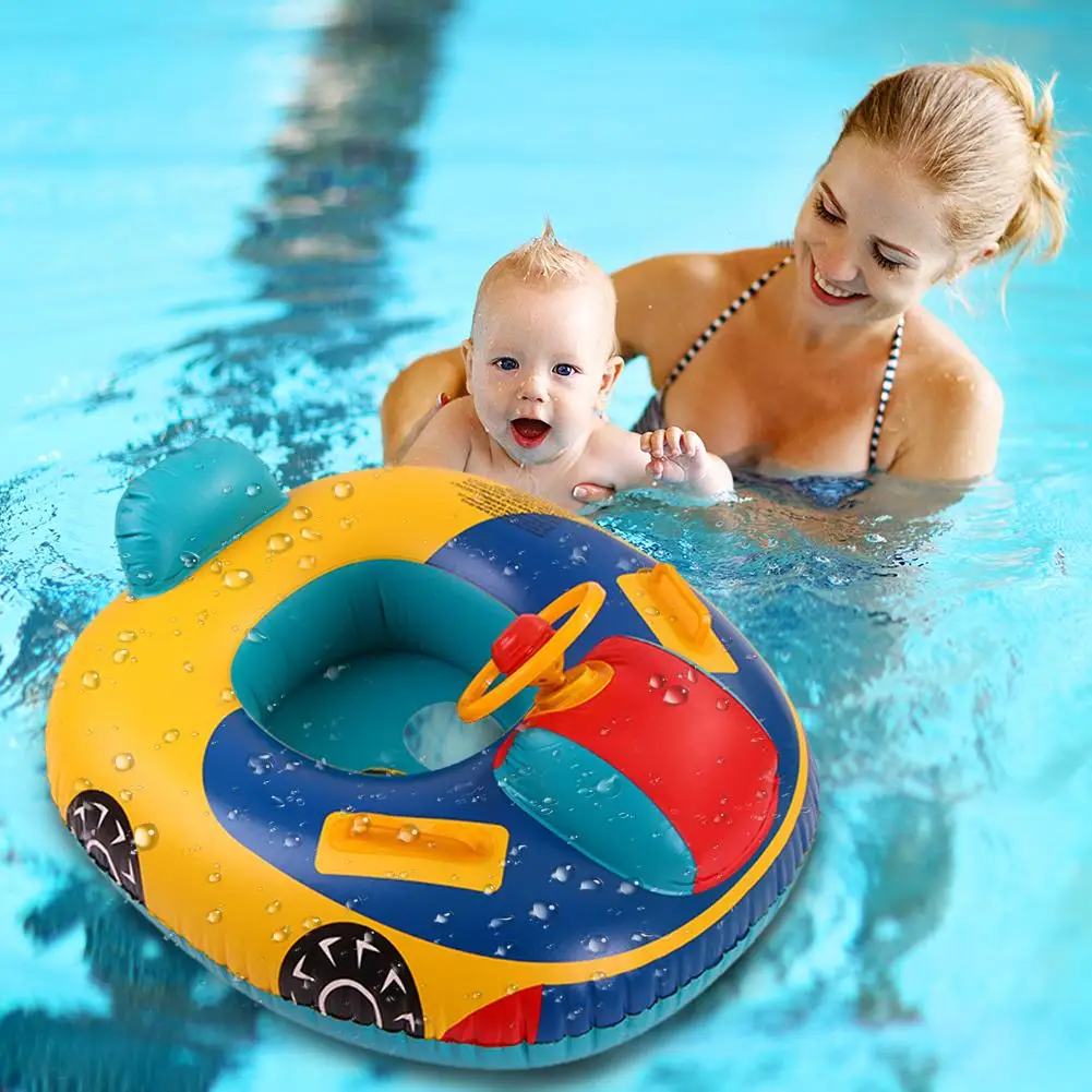 Children Swim Ring Baby Circle Cartoon Cars Seat PVC Swimming Ring Baby Toddler - £17.45 GBP