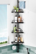 HAMITOR Corner Shower Caddy Tension Pole: 4 Tier Shampoo Storage Organizer for I - $215.96