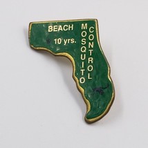 VTG Florida State Map Beach Mosquito Control 10 Years Lapel Pin Union Made USA - £14.64 GBP