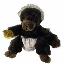 Dakin Dark Brown 9 inch Baby Goo Goo Gorilla with Pacifier Dress Vintage... - $27.39
