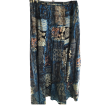 Chicos Long Skirt Medium A Line Lined Blue Patterned Chicos Size 1 Womens Size 8 - £23.44 GBP