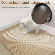 cat accessories Double-layer  Non-slip big Cat Litter Mat Pet Litter Box... - £15.78 GBP+