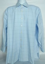 Charles Tyrwhitt Men&#39;s Dress Shirt 17 43 Blue White Plaid Long Sleeve - £19.62 GBP