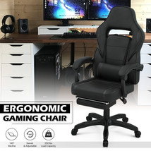 Black Recliner Gaming Racing[Lumbar Support+Footrest]Chair Office Execut... - £219.46 GBP
