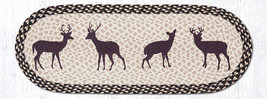 Earth Rugs OP-518 Deer Silhouette Oval Patch Runner 13&quot; x 36&quot; - £34.95 GBP