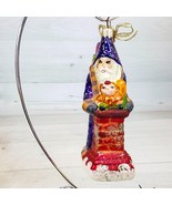 Vintage Christopher Radko Rooftops of London 5&quot; Glass Ornament Santa Chi... - $67.89