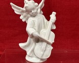 Kunstporzellan Germany Porcelain 3.5&quot; Angel Figurines VTG Playing Cello - £15.55 GBP