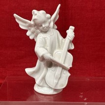 Kunstporzellan Germany Porcelain 3.5&quot; Angel Figurines VTG Playing Cello - £15.46 GBP
