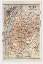 1925 Original Vintage Map Of Trier RHINELAND-PALATINATE / Germany - £16.80 GBP