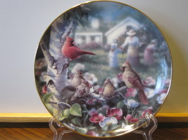Danbury Mint Collector Plate - &quot;Beauty In Bloom&quot; - Family of Cardinals i... - £10.35 GBP