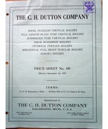  Vintage The C. H. Dutton Company Kalamazoo MI Price Sheet 1933 - $4.99