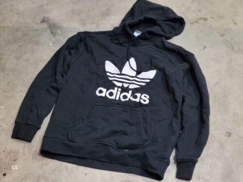 Adidas Hoodie Sweater Jacket Black White Boy Girl Youth Size S