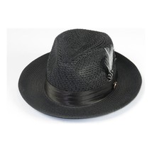 Men's Summer Spring Braid Straw style Hat by BRUNO CAPELO JULIAN JU900 Black image 8