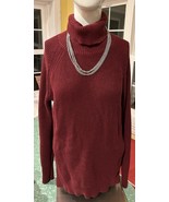 J.Crew Waffle Knit Turtleneck Sz Small Cranberry - $7.67