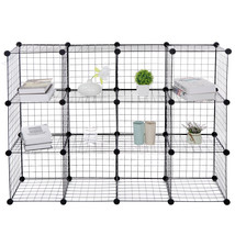 Metal Shelf Rack For Living Room 12 Cube Wire Cube Storage Organizer Kit... - $68.99