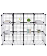 Metal Shelf Rack For Living Room 12 Cube Wire Cube Storage Organizer Kit... - £54.94 GBP