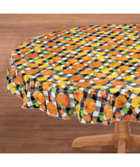 Pumpkin Plaid Vinyl Tablecloth Table Cover Soft Backing 2 Sizes Plaid Ha... - $312.74 MXN