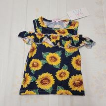 Toddler Castle Rose Top With Sunflowers Broad Strap Sleeve Sz 2T-3T  - £9.94 GBP