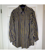 Paul Fredrick Mens Classic Fit Dress Shirt Size 16.5/32 Blue Yellow Chec... - $15.45 CAD