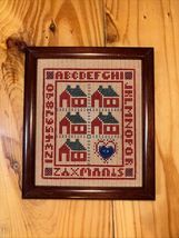 Framed Cross-Stitch Needle Work Houses - $17.82