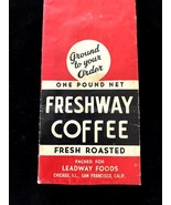 Vintage Freshway Coffee bag 1lb Net Wt Leadway Foods Chicago IL San Fran CA - $131.73 MXN