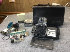 Vintage Polaroid Automatic 100 Land Camera, Folding Bellows, flash, bulbs & more - $59.35