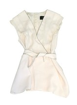 Max Mara Cream Sleeveless Wrap Top with Belt Italy Sz Unknown 25" Long image 3