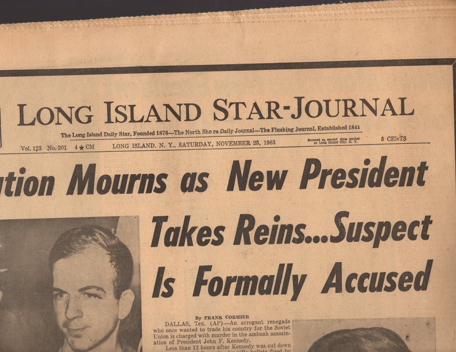 Long Island Star  Journal  Newspaper 11/23/63  Saturday, November 23, 1963 - $7.00